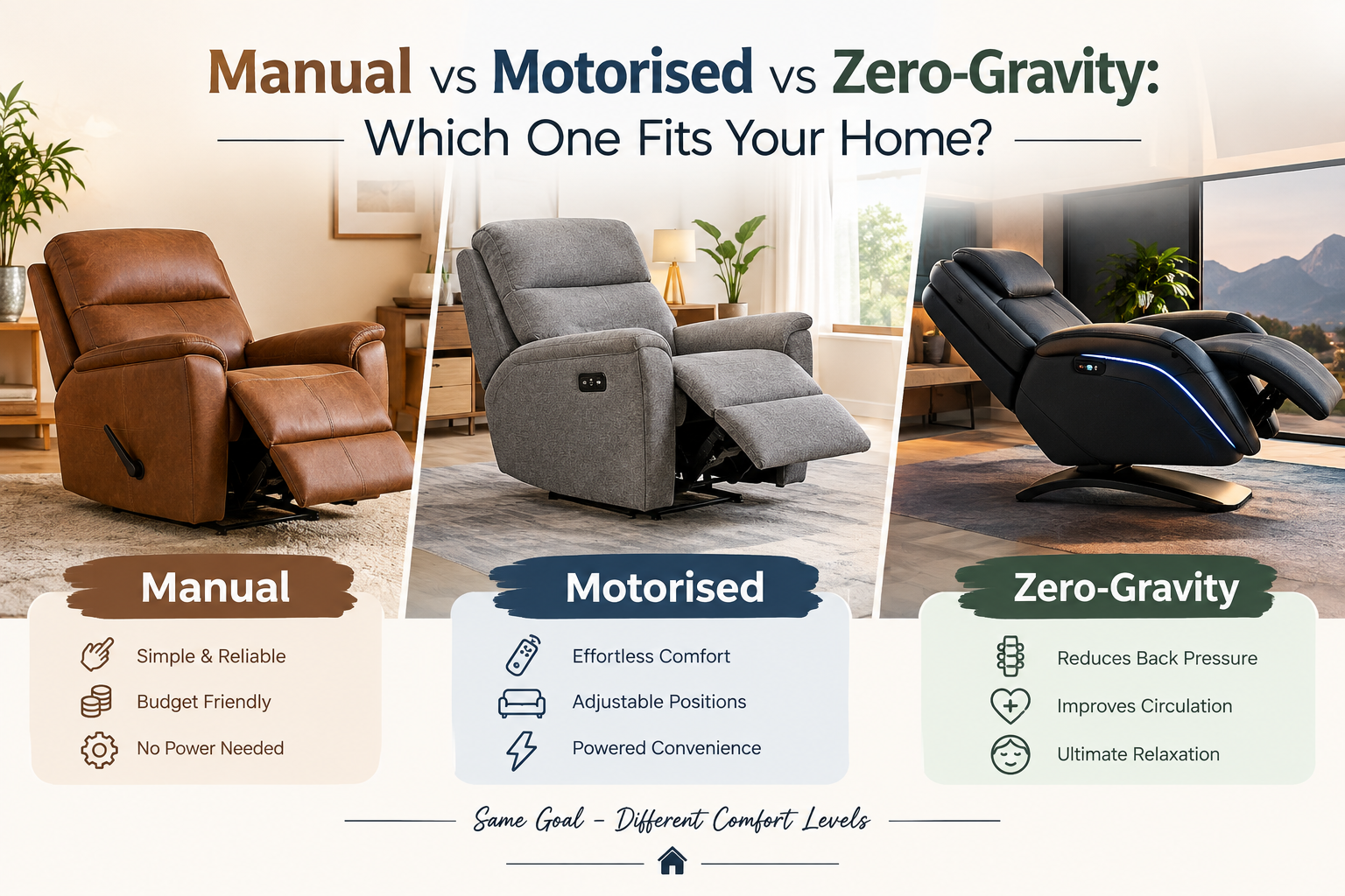 Manual vs Motorised vs Zero-Gravity: Which One Fits Your Home?