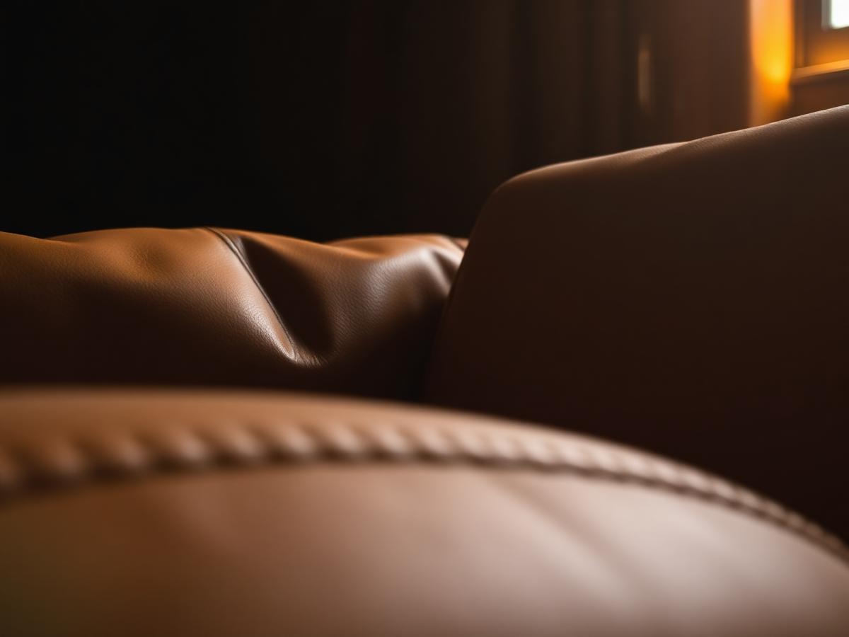 Premium Italian leather upholstery detail